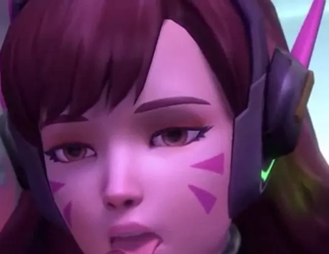 LF Color Source: 3D Animation, Overwatch, D.va, Tongue Out, Headphones