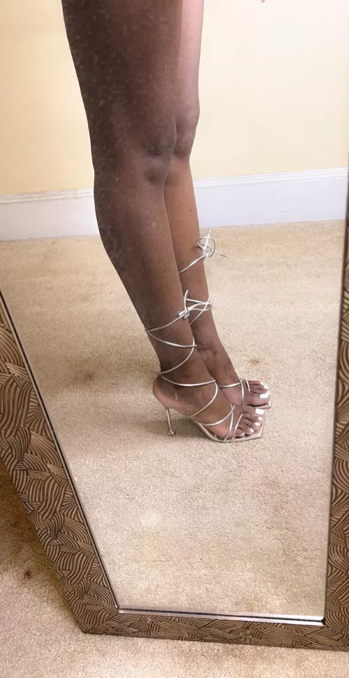 Loving my silver strap heels