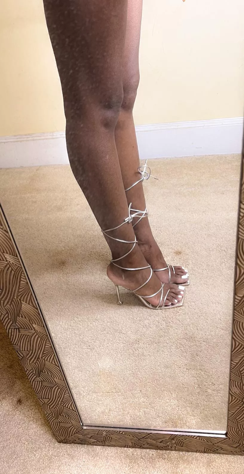 Loving my silver strap heels
