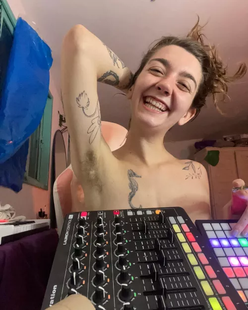 Music producer and Hairy girl