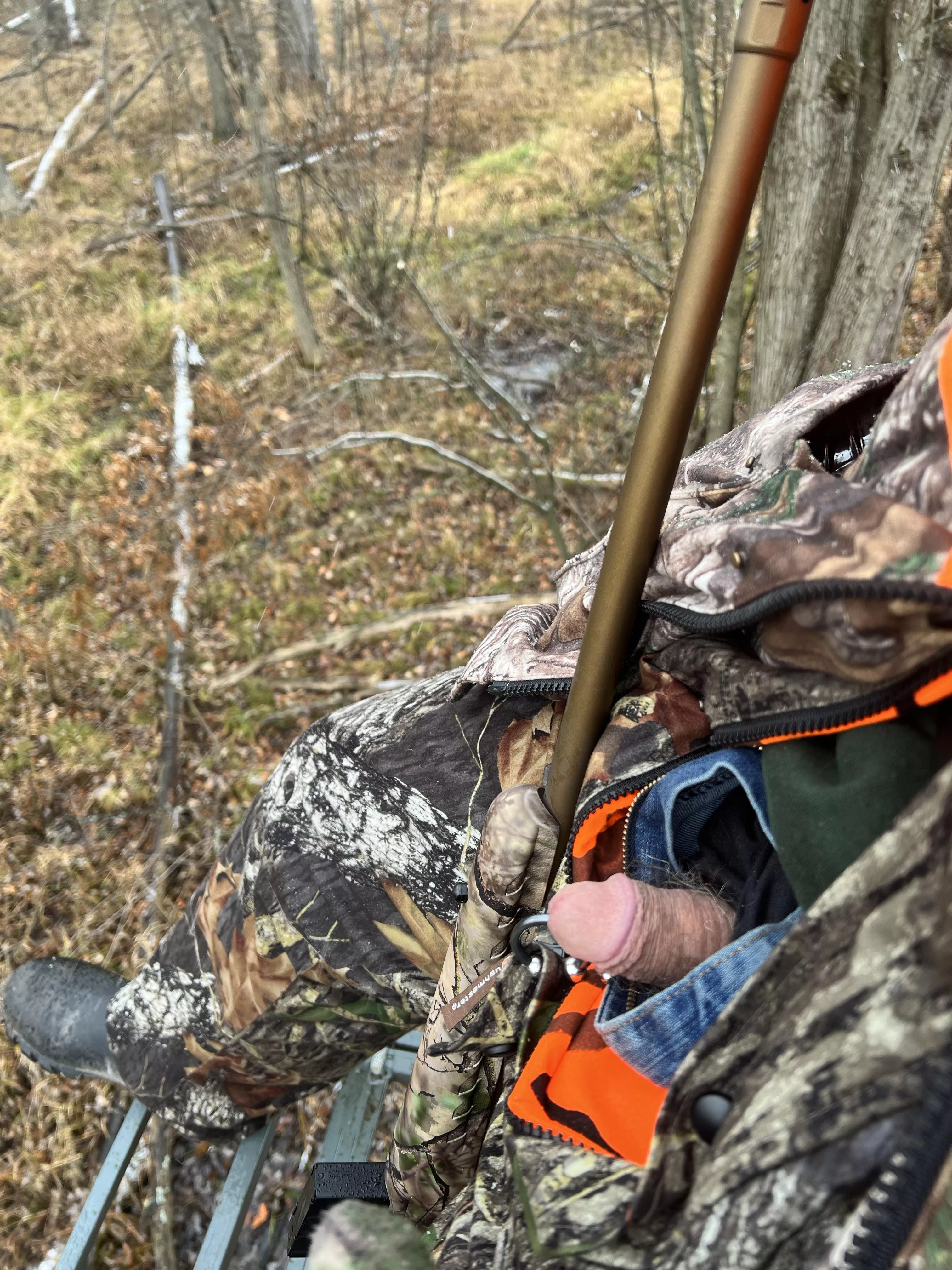 Opening day firearms deer season up north MI. 34* and snow. Ya like my little gun?