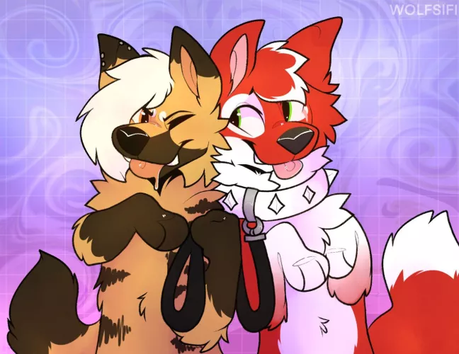 Some art of me and my boyfrien by @wolfsifi on twitter