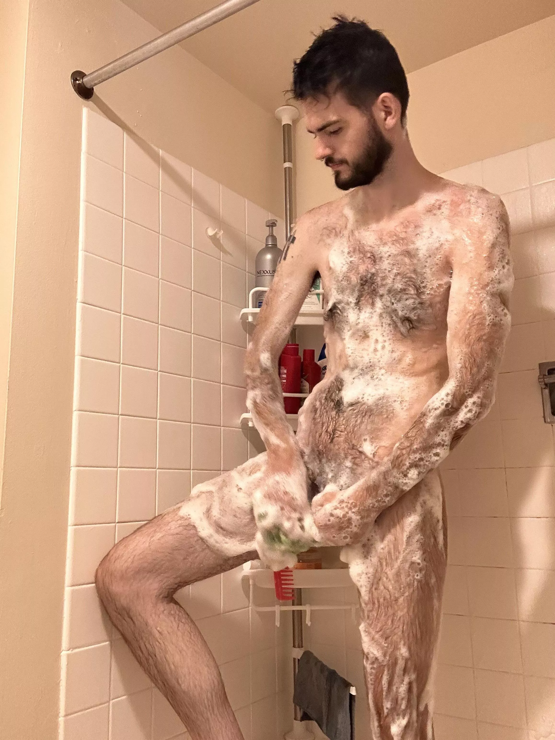 Sorry I was in the bathroom so long. I… lost the soap