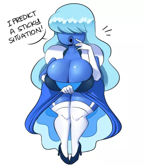 Thicc Sapphire makes a prediction (Art by squidapple)