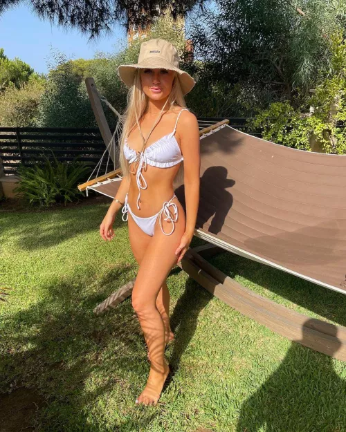 tight body in white bikini