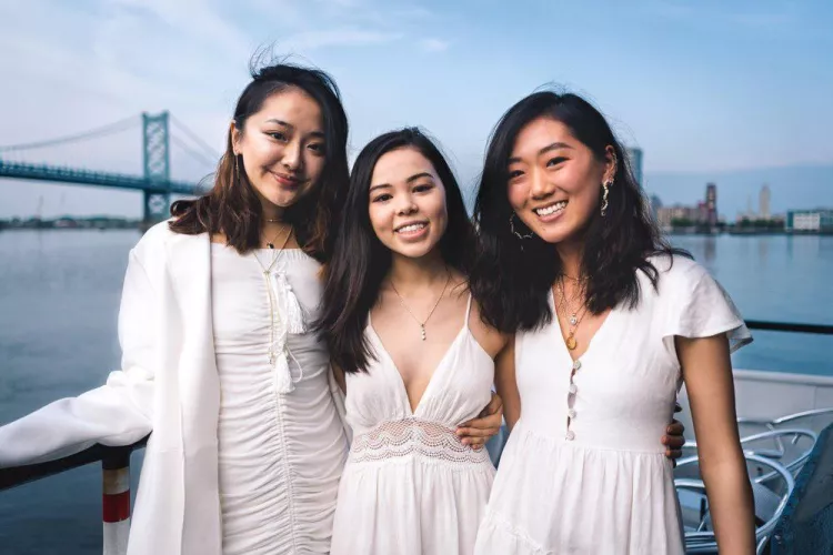 Asian Girls in White