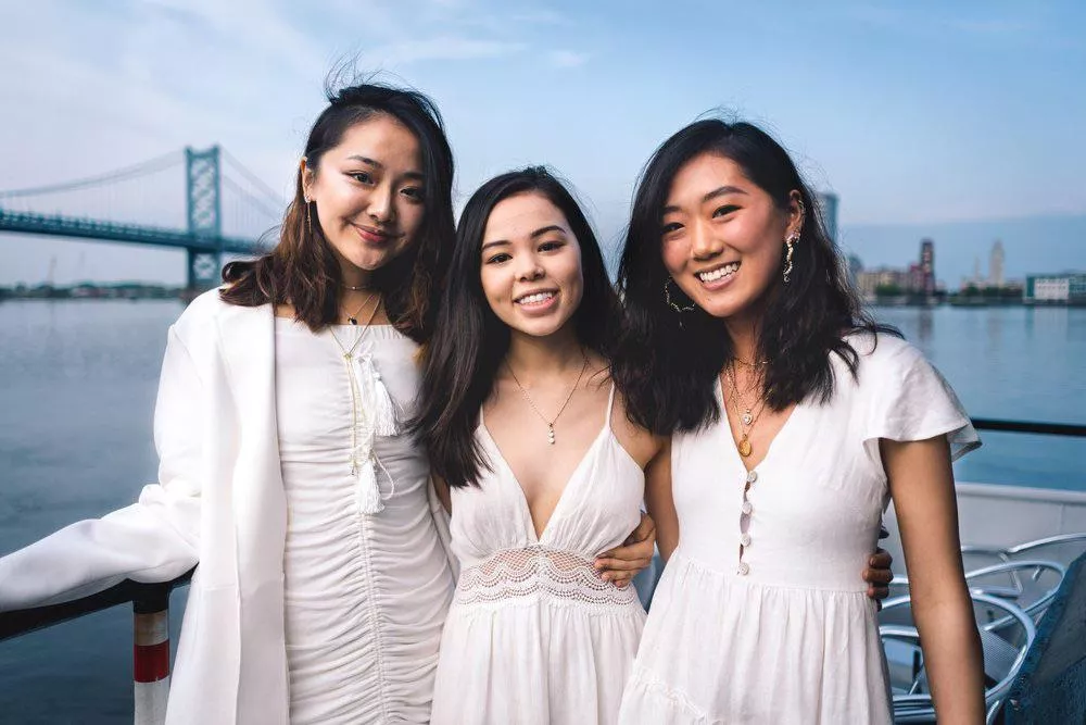 Asian Girls in White