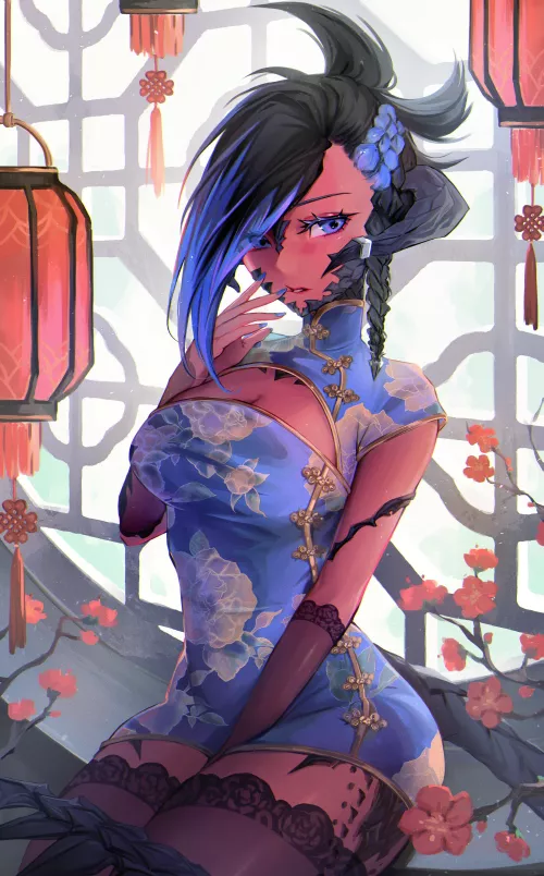 Au Ra Blue Cheongsam Beauty (GWENI)