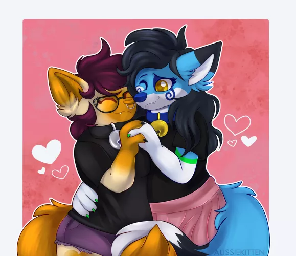 Close embrace 💛💙 [Art by me (@aussie_kitten on Twitter) | Art trade with @bleptarts]