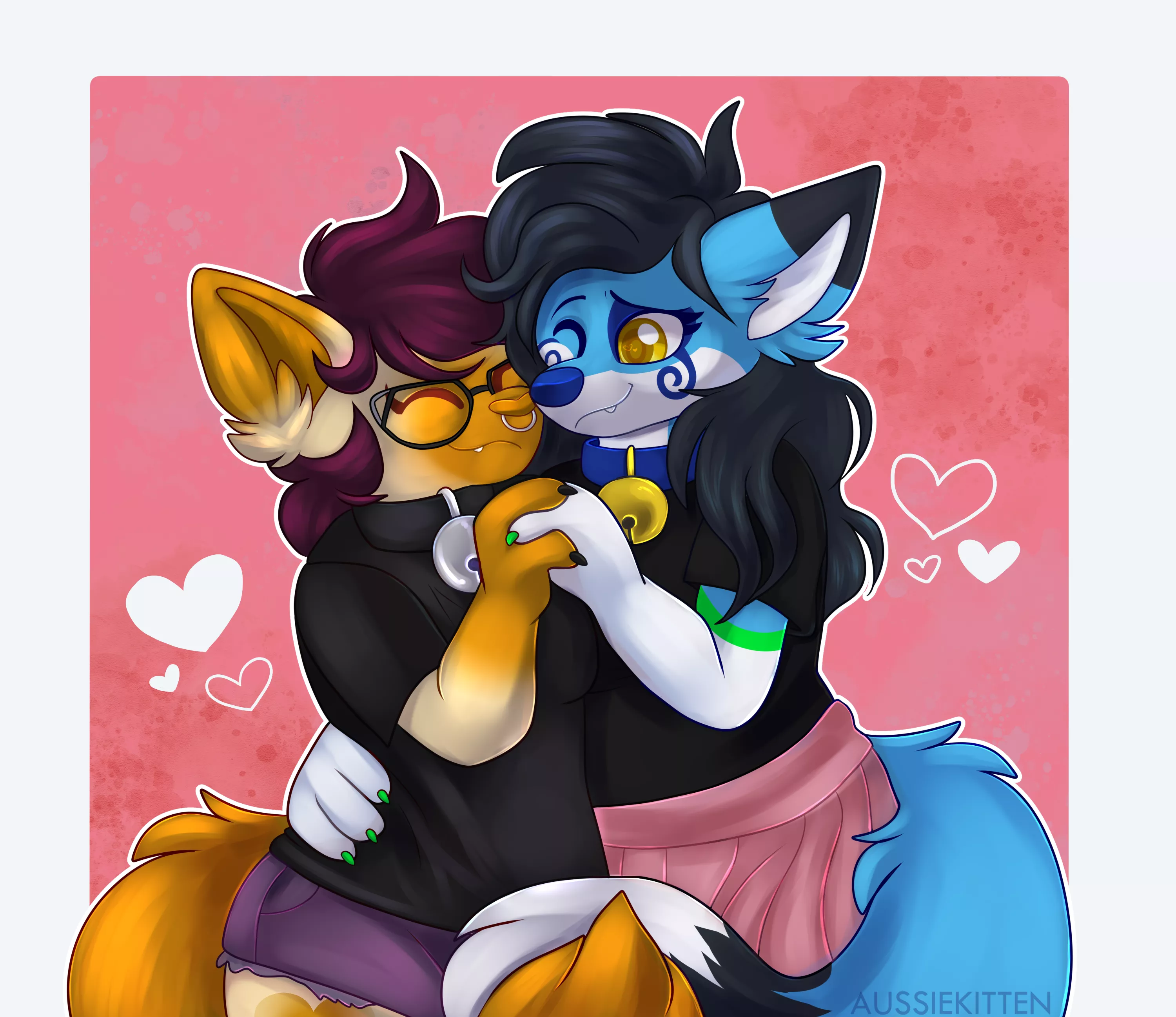 Close embrace 💛💙 [Art by me (@aussie_kitten on Twitter) | Art trade with @bleptarts]