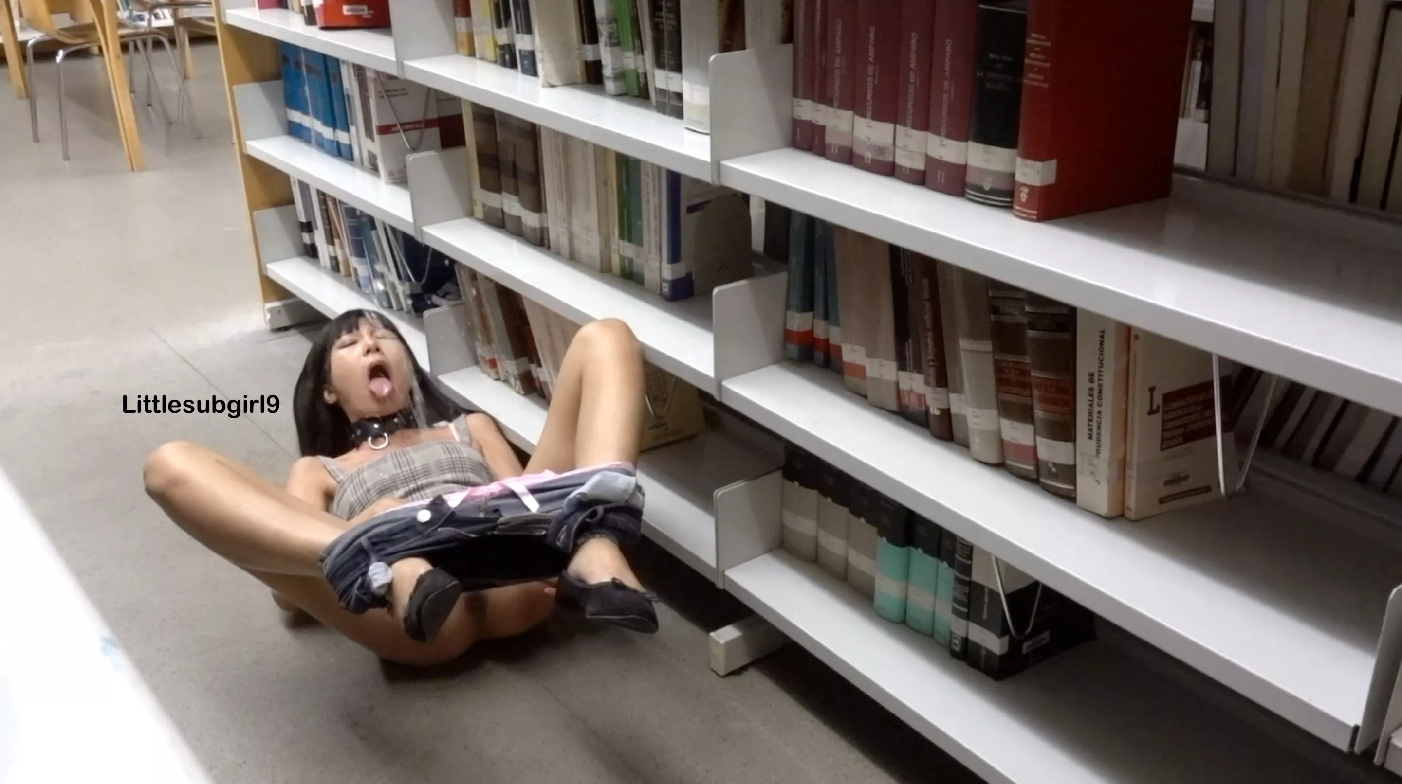 Dared by my classmate to squirt on my face in library