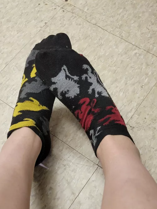 Have some mismatched work socks for a midday treat 😋