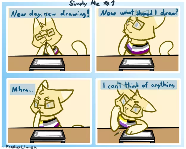 I couldn't decide on what I wanted to draw, so I drew a comic about not being able to decide on what I want to draw