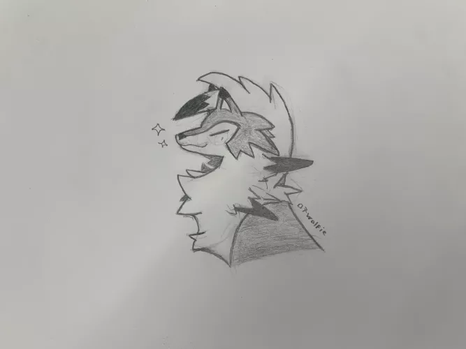 I tried making lucanroc and I’m proud of it :3 (by me)