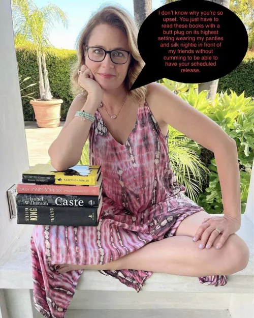 Jenna Fischer has a simple task for your scheduled release…it’s just a few of her friends watching while you do it