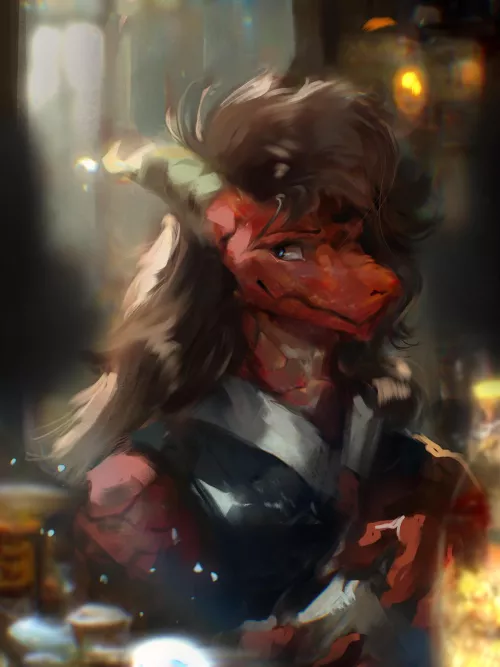 Kobold at the Bar (art by me)