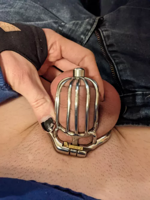 My dick is locked in chastity again, my meds make it useless anyways. All DMs welcome