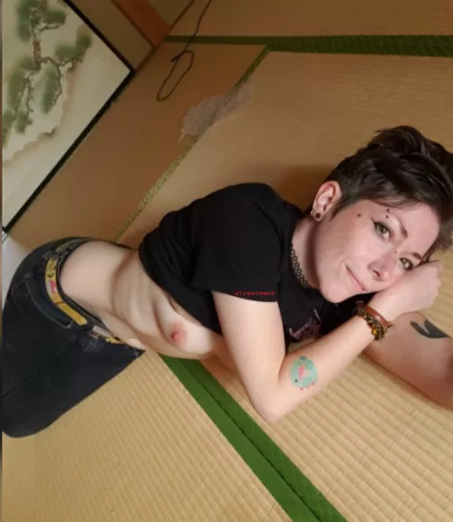 Rolling around on my tatami!