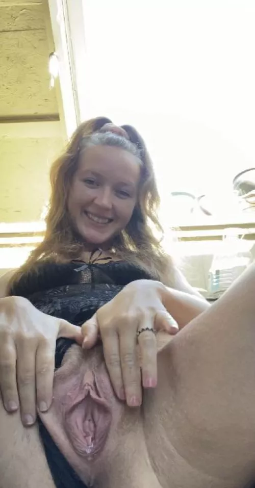 Spreading my milf pussy, would you fuck?