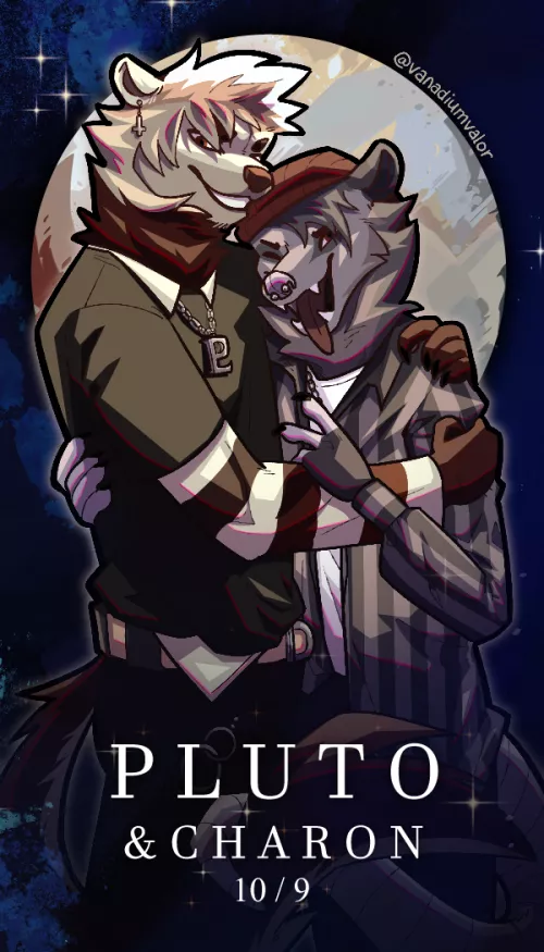 Surprise! Here's Pluto and Charon as furries :3 This is for all the pluto lovers out there; enjoy the gays! <3