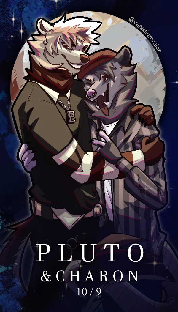 Surprise! Here's Pluto and Charon as furries :3 This is for all the pluto lovers out there; enjoy the gays! <3