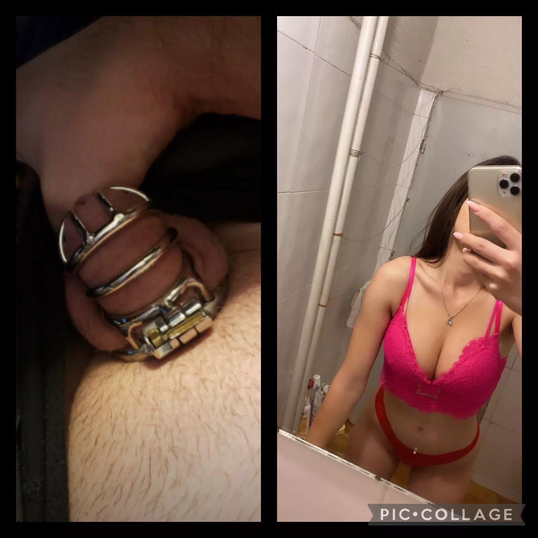 That’s going to be his new home for quite a while, until I decide to let him free 😈🔐 Soon I will have his keys around my neck 😝🤫