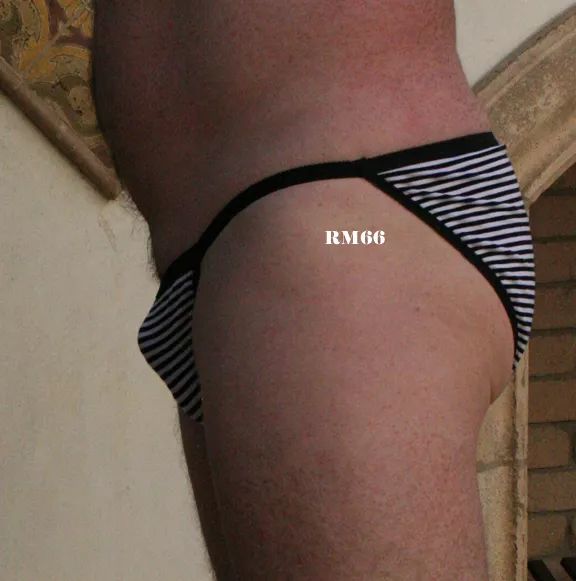 VS black and white striped v-string