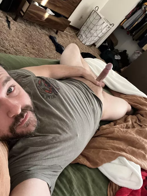 Woke up feeling extra naughty today. Only problem, all alone in the big bed [35]