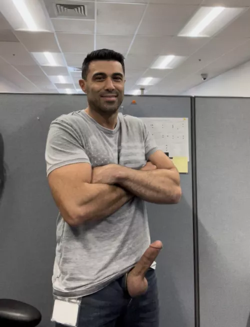 Birthday office boner pic