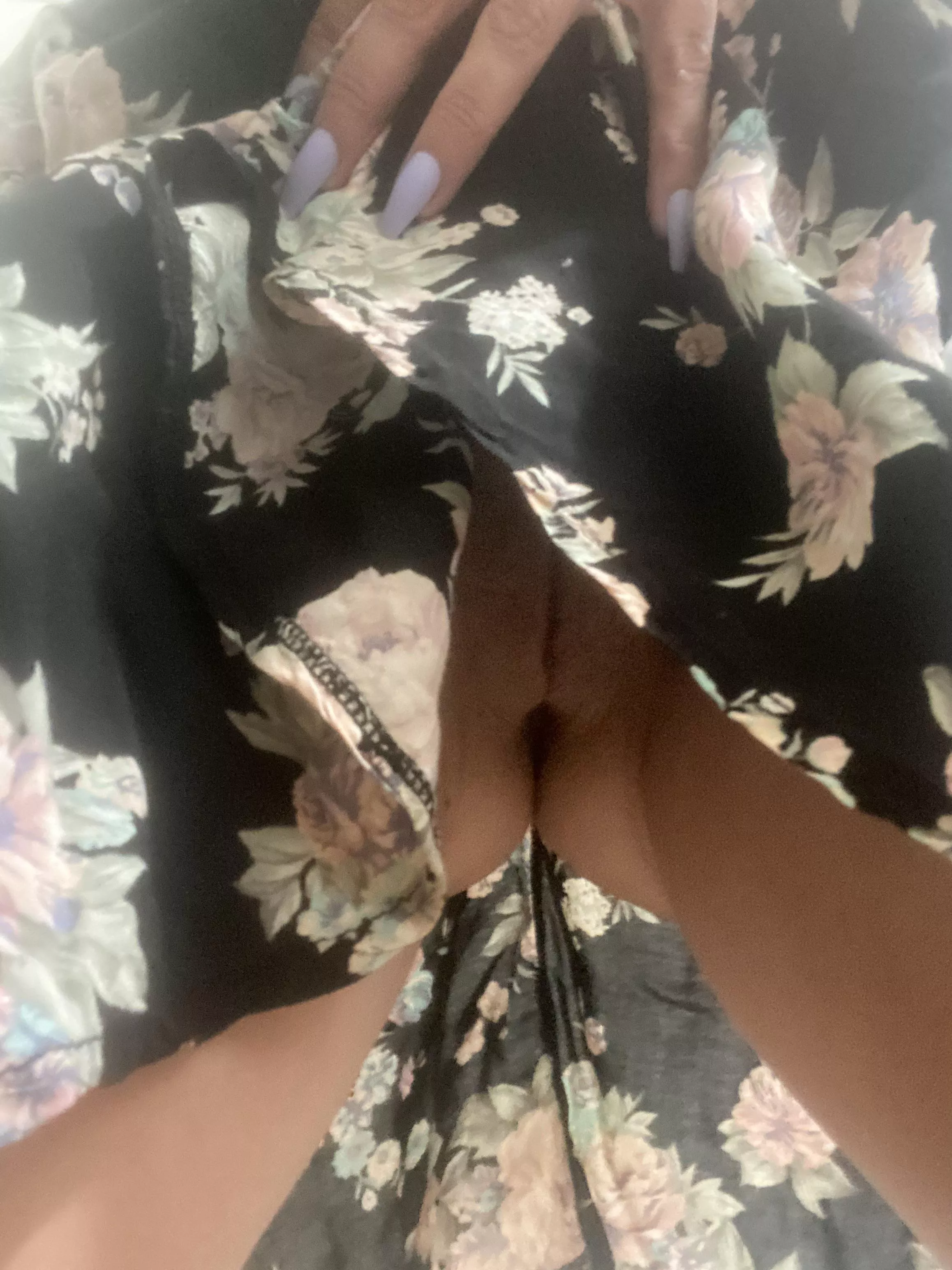 Dress, no panties is always a good choice.