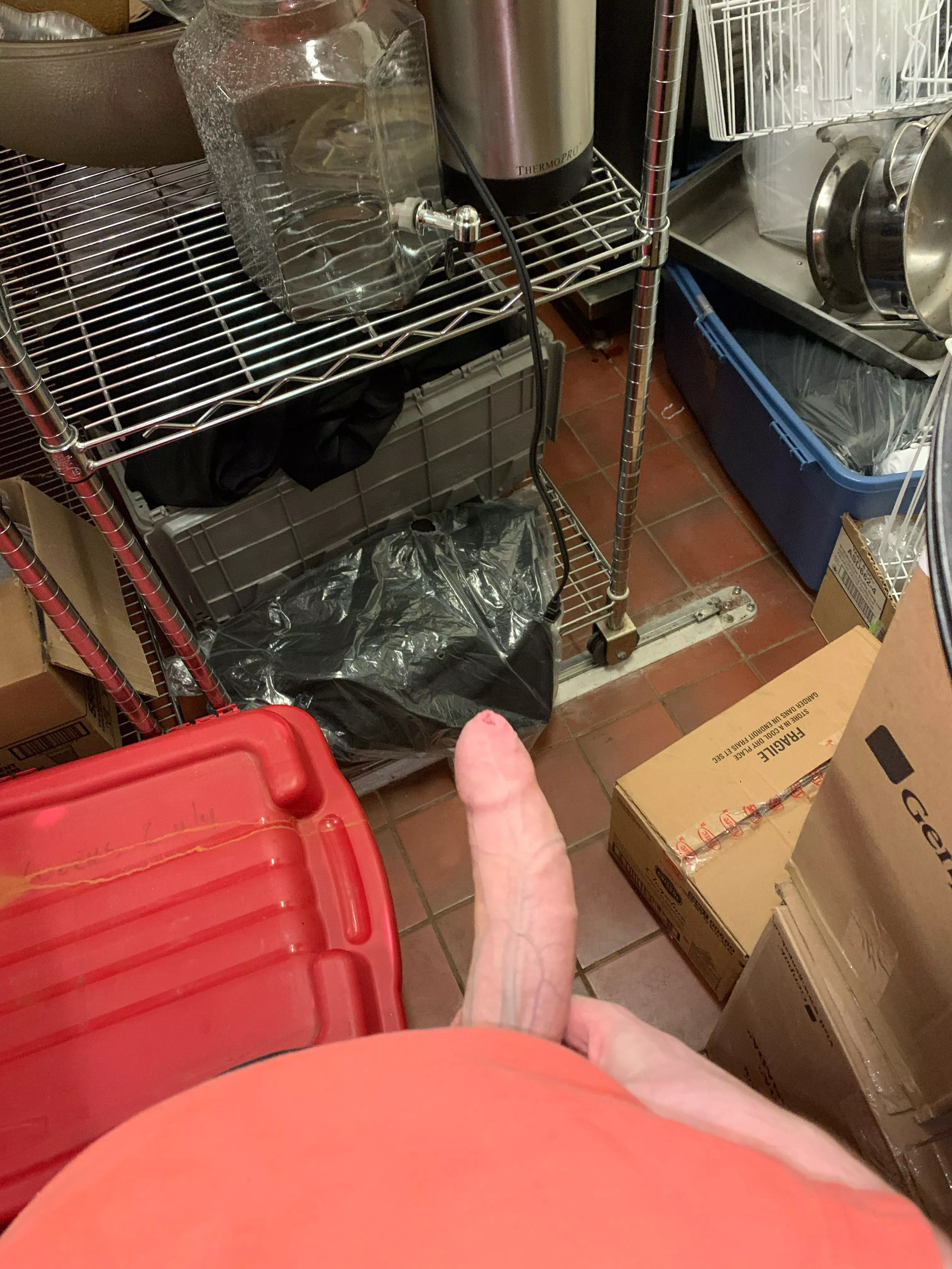 Getting hard in the back room of work