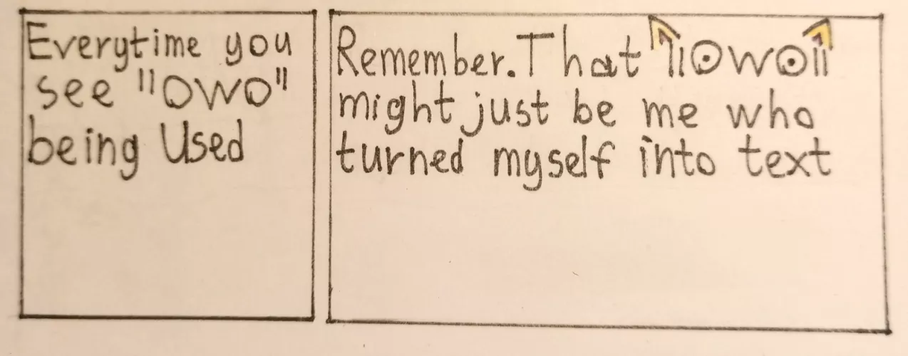 hiding in the text (art by me)