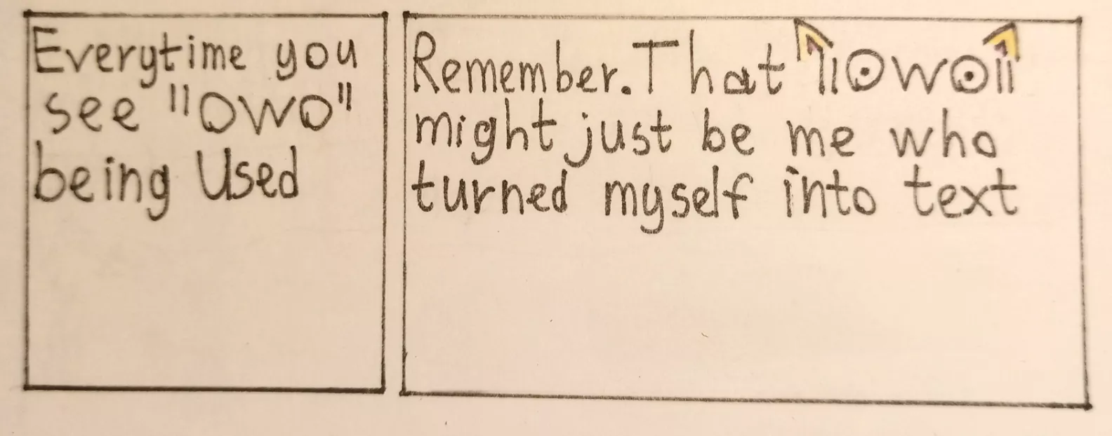 hiding in the text (art by me)