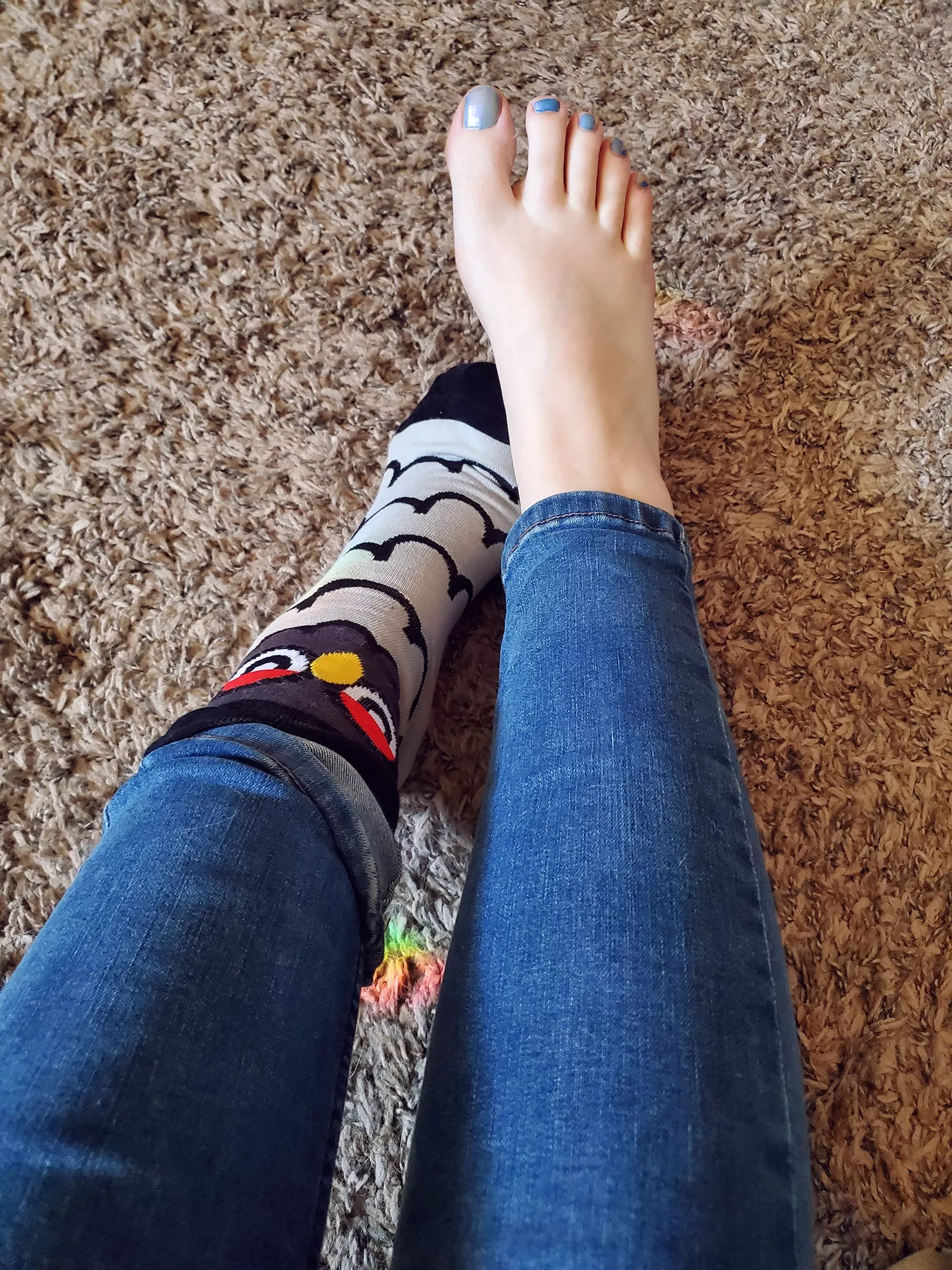 How many licks does it take to get to the center of my yummy toes? Owl socks looking for a new home