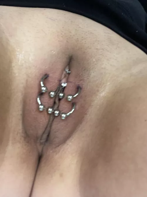 Husband had me get pierced so that when they heal he can lock my useless pussy closed and exclusively fuck other more superior women!! 😍