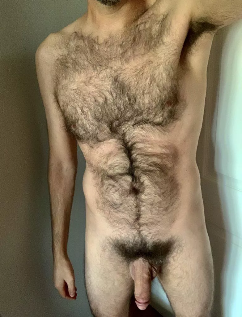 I stink. Guess it's time to wash last night off my dick and outta my fur.