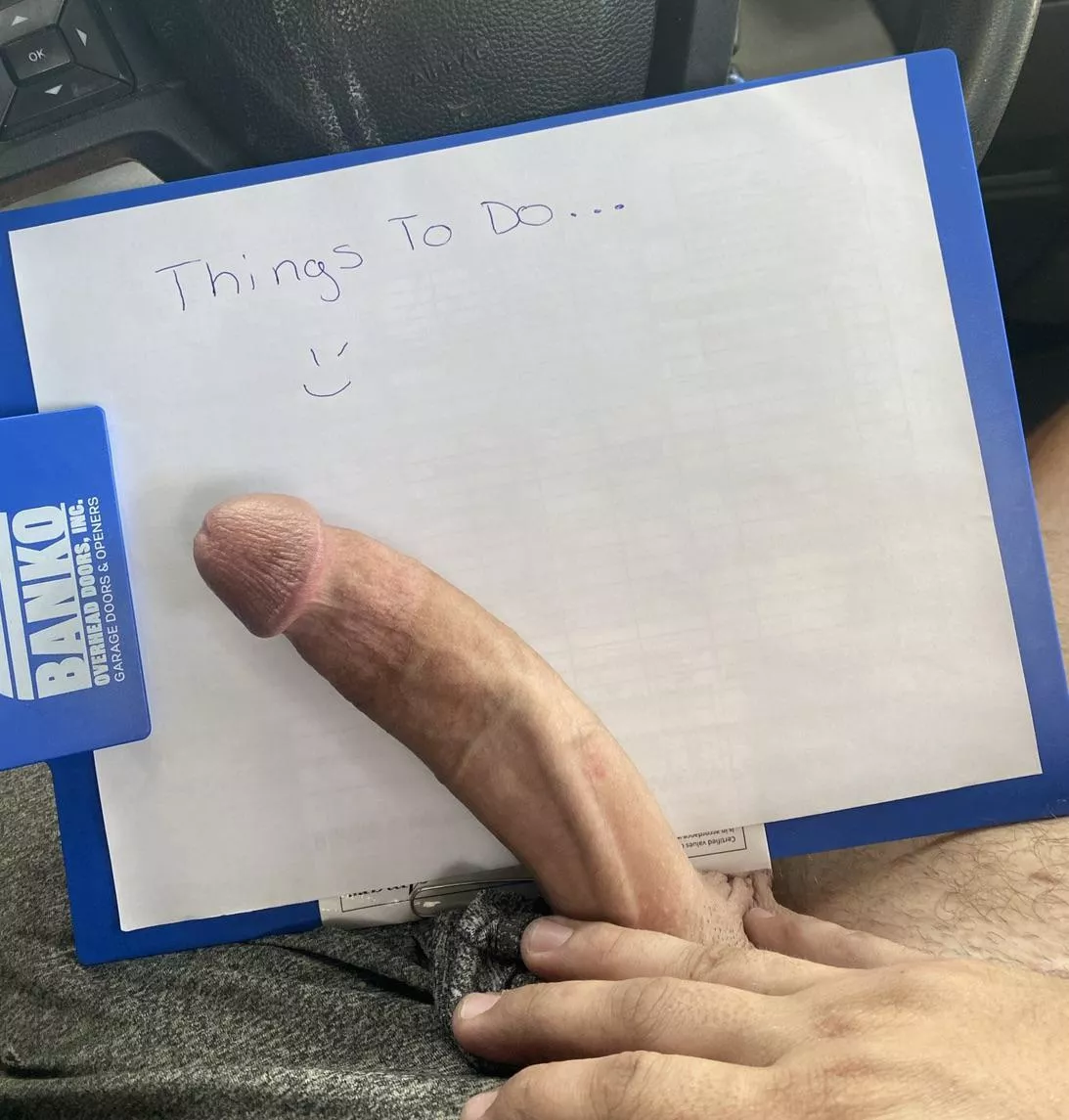 I’ll pin you against a wall like my dick to this clipboard.