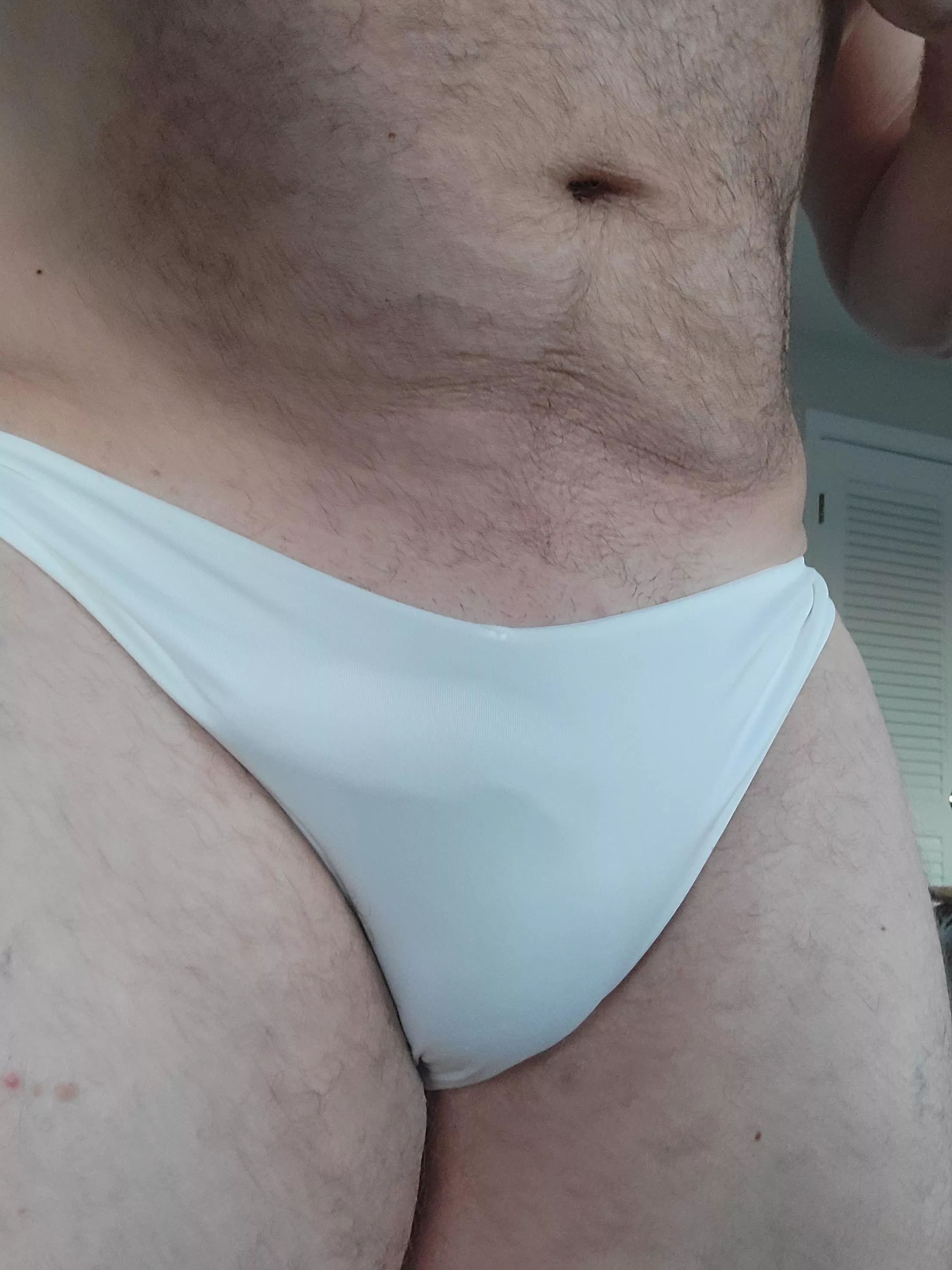 love her white satin panties