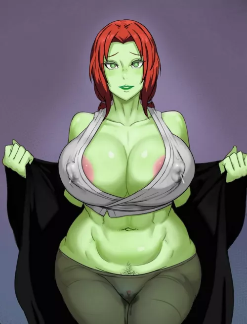 MILF Undressing Poison Ivy (metal owl) [DC]