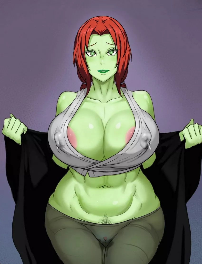 MILF Undressing Poison Ivy (metal owl) [DC]