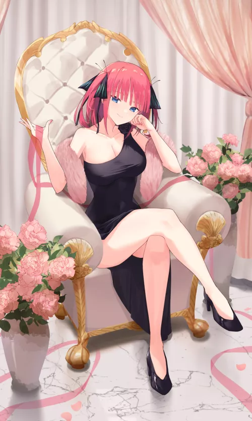 Nakano Nino in black one-shoulder dress [Go-Toubun no Hanayome]