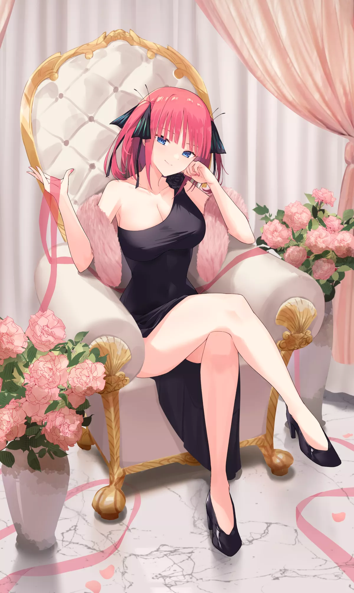 Nakano Nino in black one-shoulder dress [Go-Toubun no Hanayome]