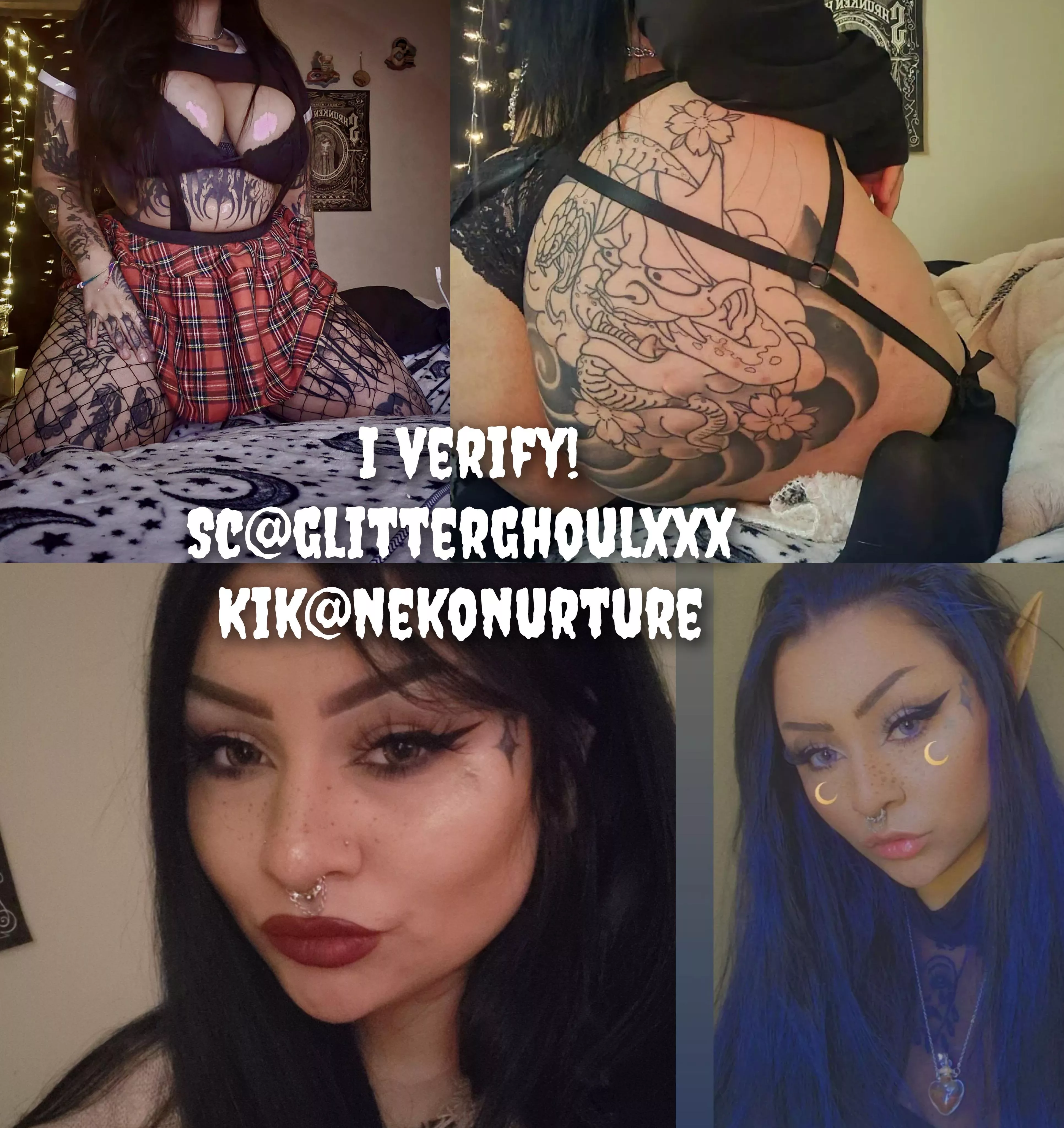 [Selling] thicc goth squirter offering cam, sext, daily or weekly gfe, custom content and more. KINK and fetish friendly. Any purchase $30+ receives free dropbox. I verify! Sc@glitterghoulxxx kik@nekonurture telegram@nekonurture