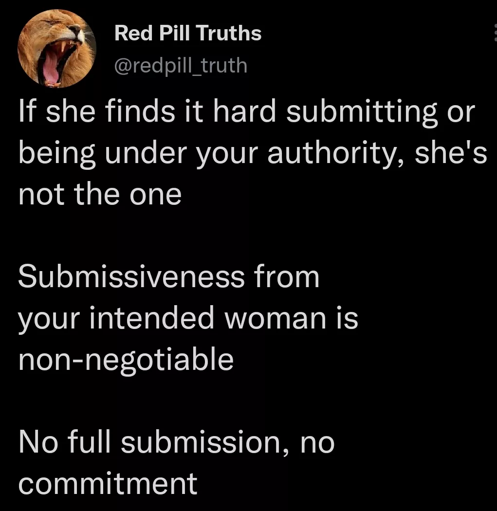 Submission is non negotiable. Such a humbling tweet.