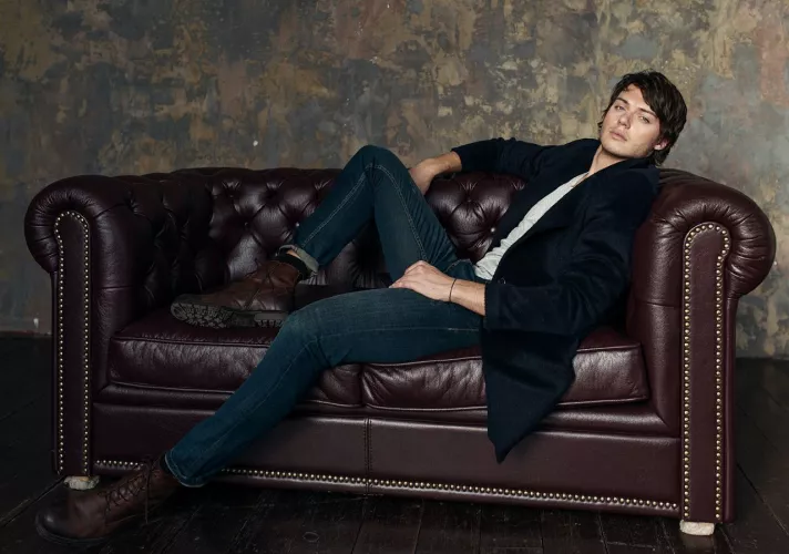 This sofa can accommodate two people.