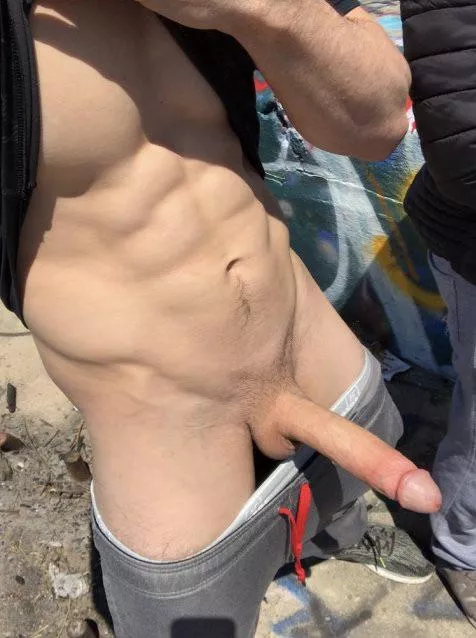 “Trackies down , cock out” …