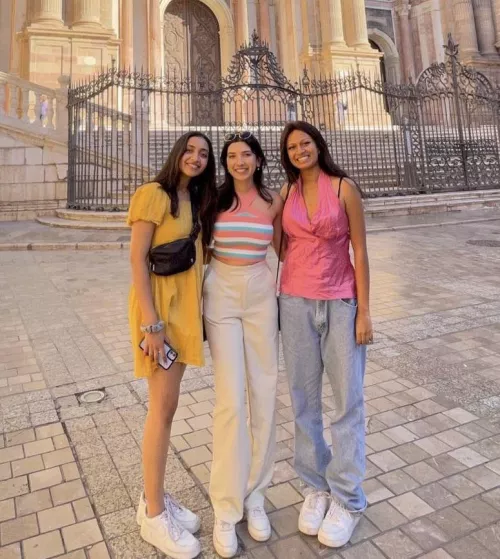 Went from 110 pounds to 100 hopefully some daddies like a slim girl. Friends and I in Spain!