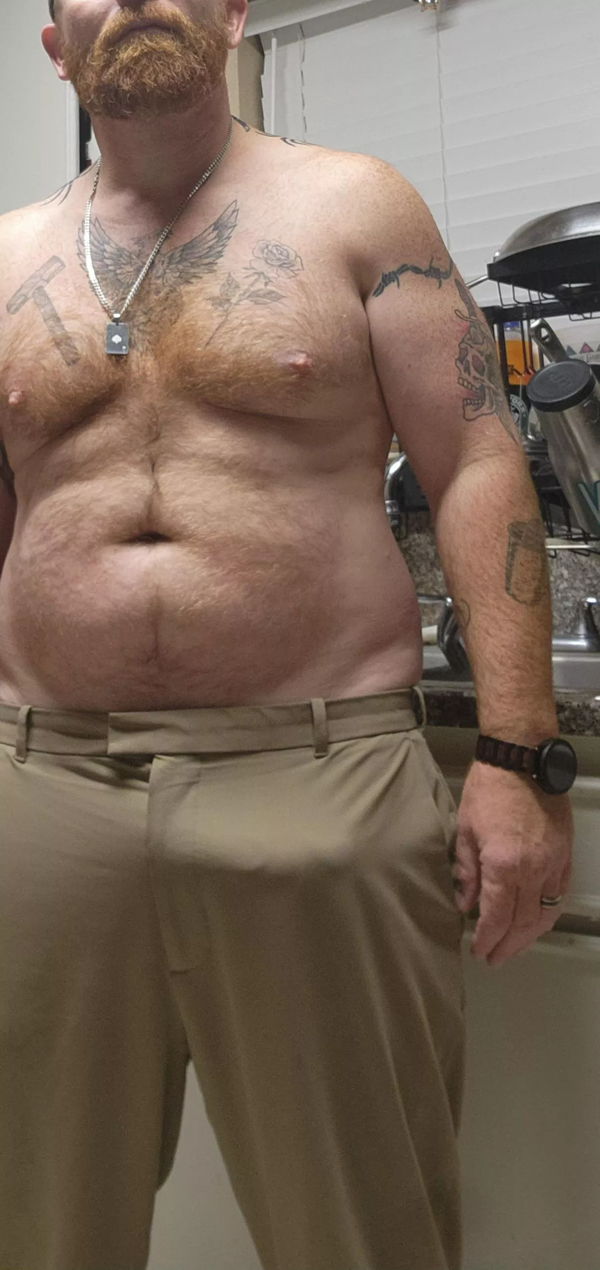 [42] You want to help daddy out, right here in the kitchen?