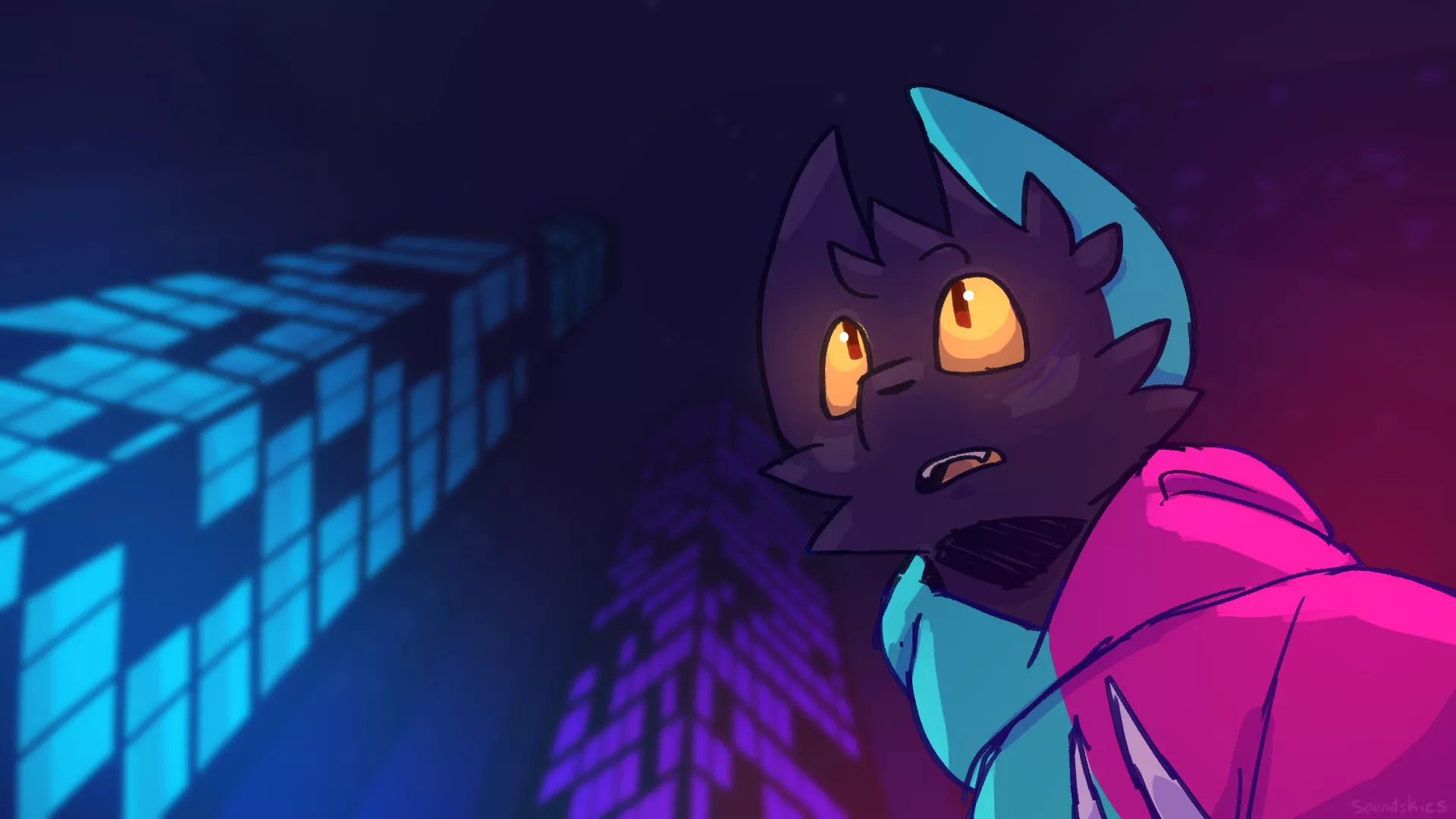 doodle of my oc nightlight! (art by me)