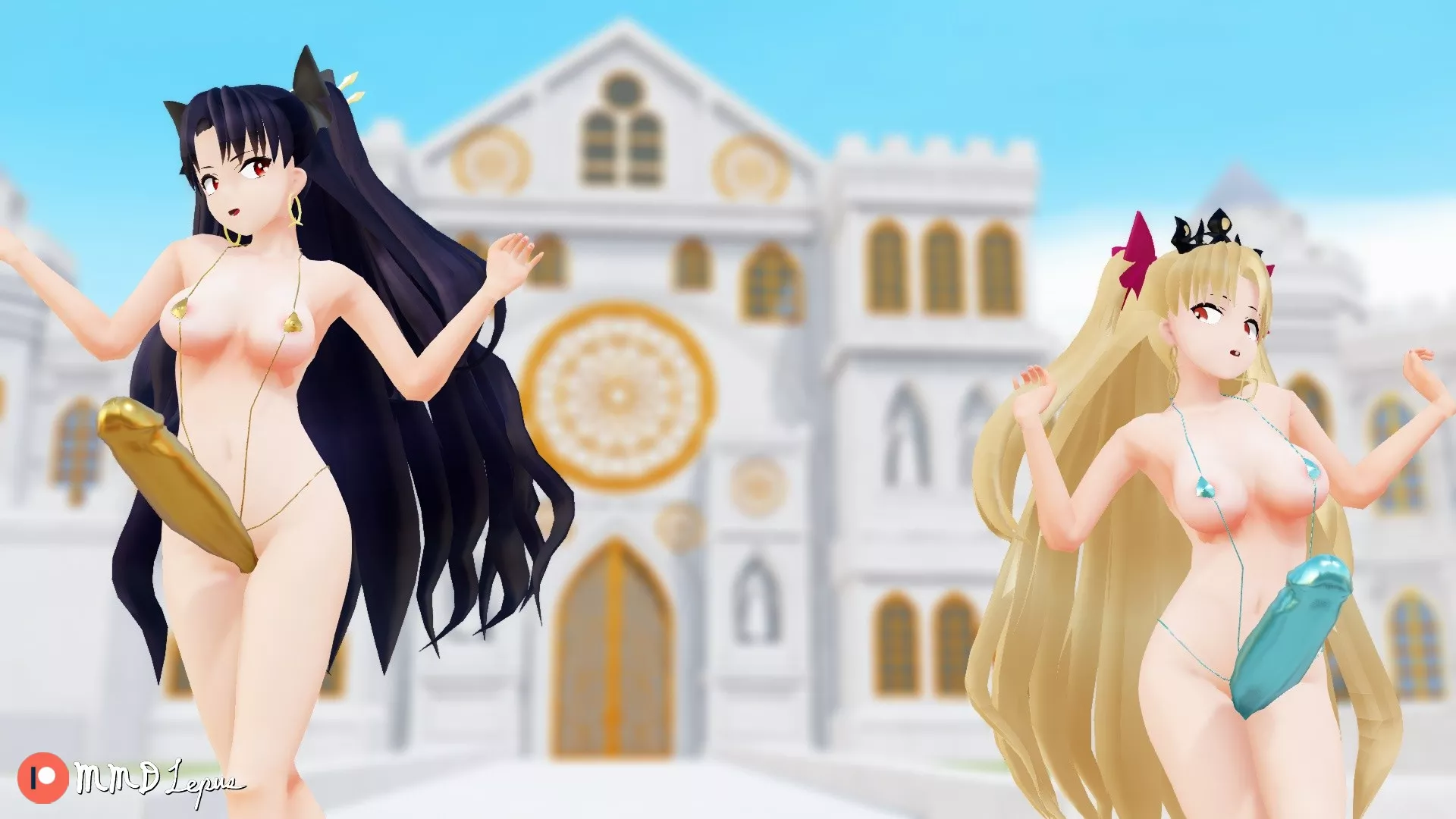 Futanari Ishtar & Ereshkigal (MMD Lepus) [Fate/Grand Order]